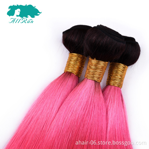 Pink Color Human Hair Bundles, Remy Hair Pink Color